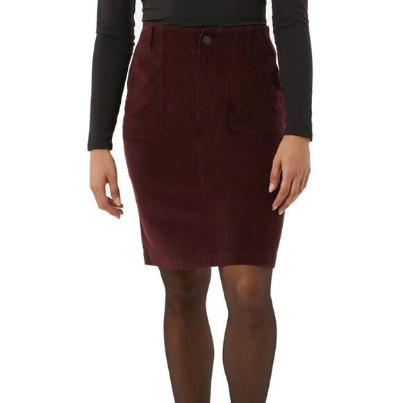New 32 Degrees Women's Plus Front Zip Cotton Corduroy Mini Skirt - Picture 3 of 9